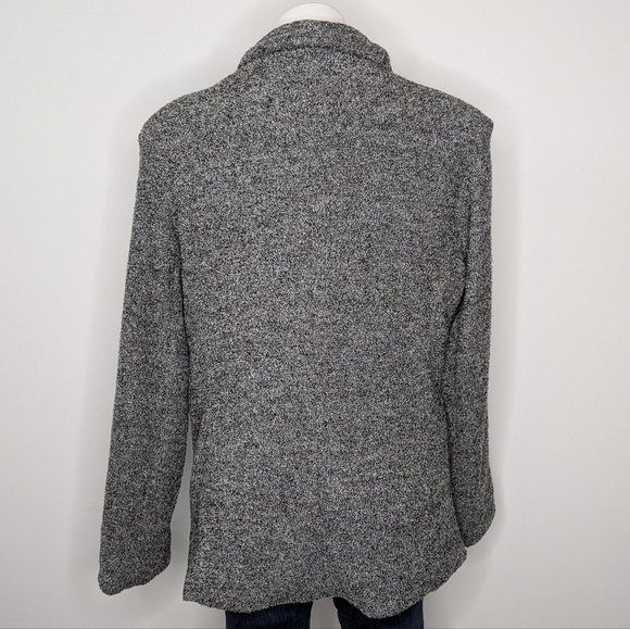 Sandro grey soft fuzzy long sleeve button up jacket L - Picture 5 of 9